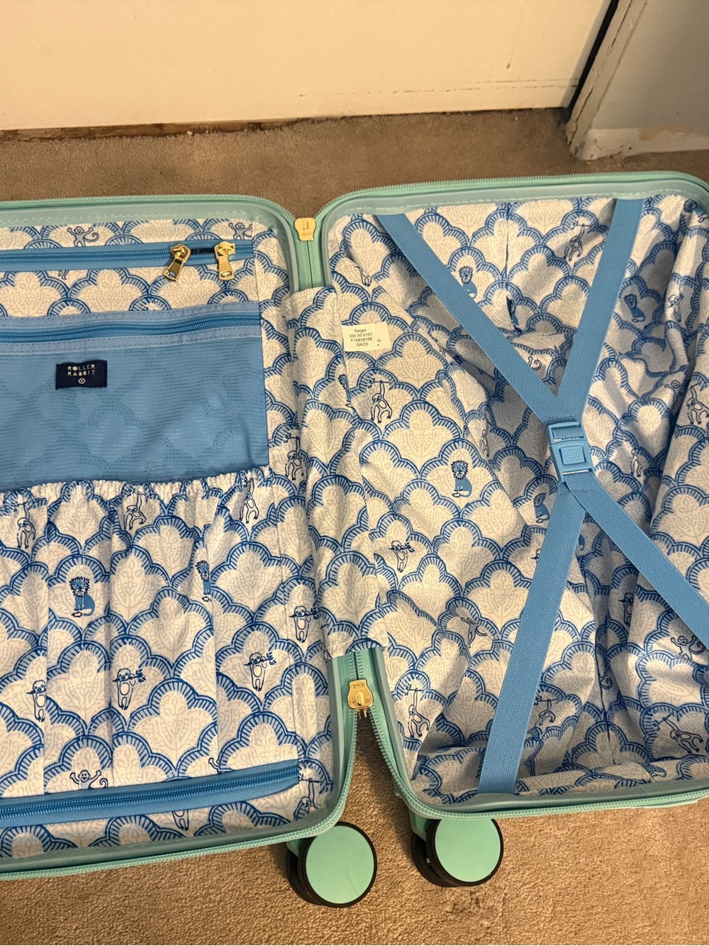 Target Roller Rabbit Heart Pattern Rolling Suitcase - Picture 6 of 8